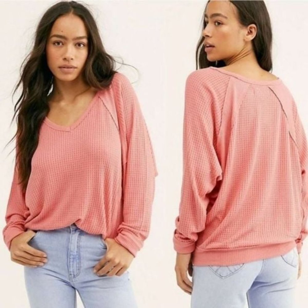 3/$24! FREE PEOPLE We The Free XS  Santa Clara Thermal EXC - Picture 3 of 10